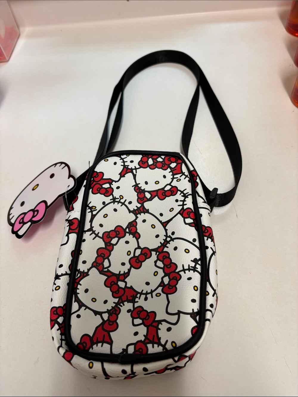 Hello KittyCrossbody Purse with adjustable Black Strap